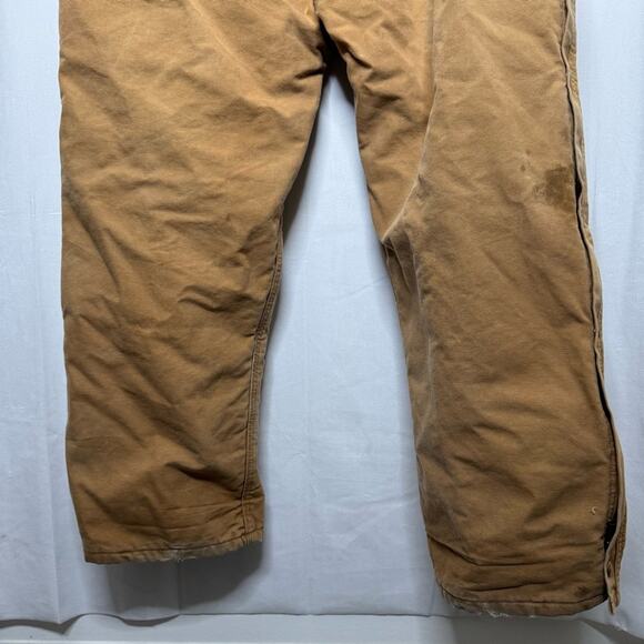 CARHARTT / vintage tan duck canvas fully quilt lined workwear coveralls / 48R - Picture 13 of 16